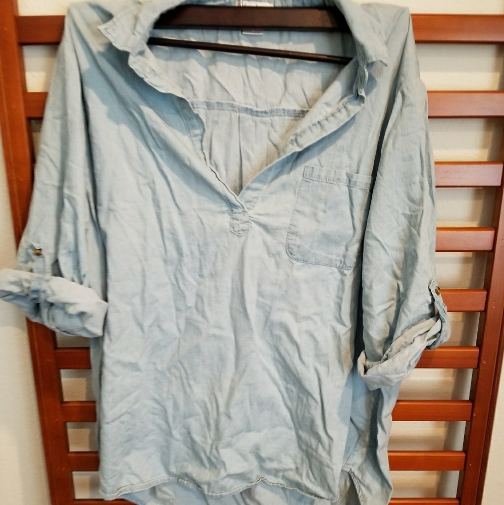 Dizzylizzy light denim long top 2x